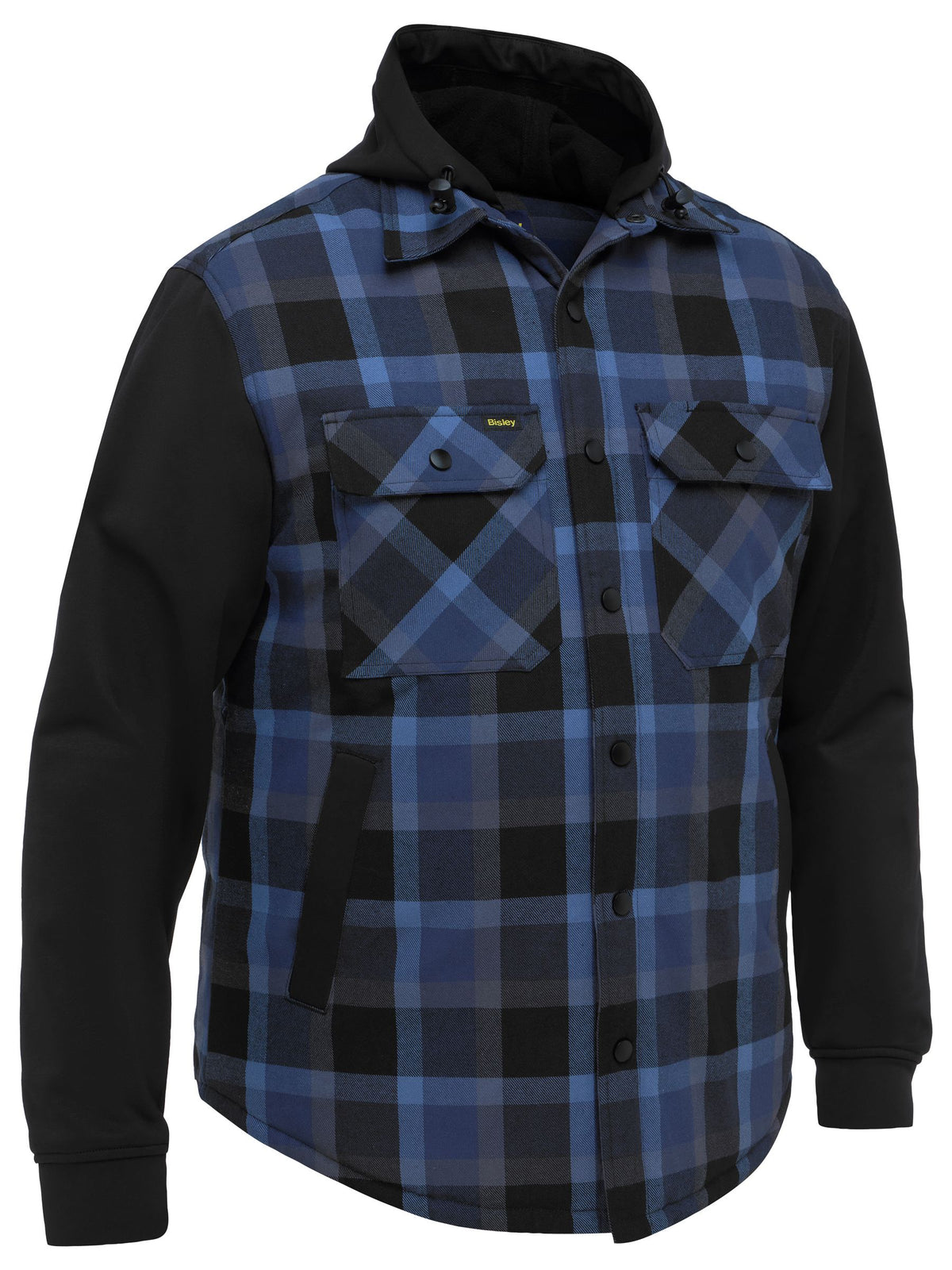 Contrast Check Hooded Shirt - Men's