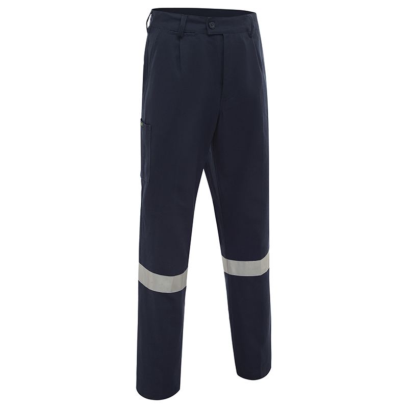 Cotton Drill Work Pants with Reflective Tape - Workwear