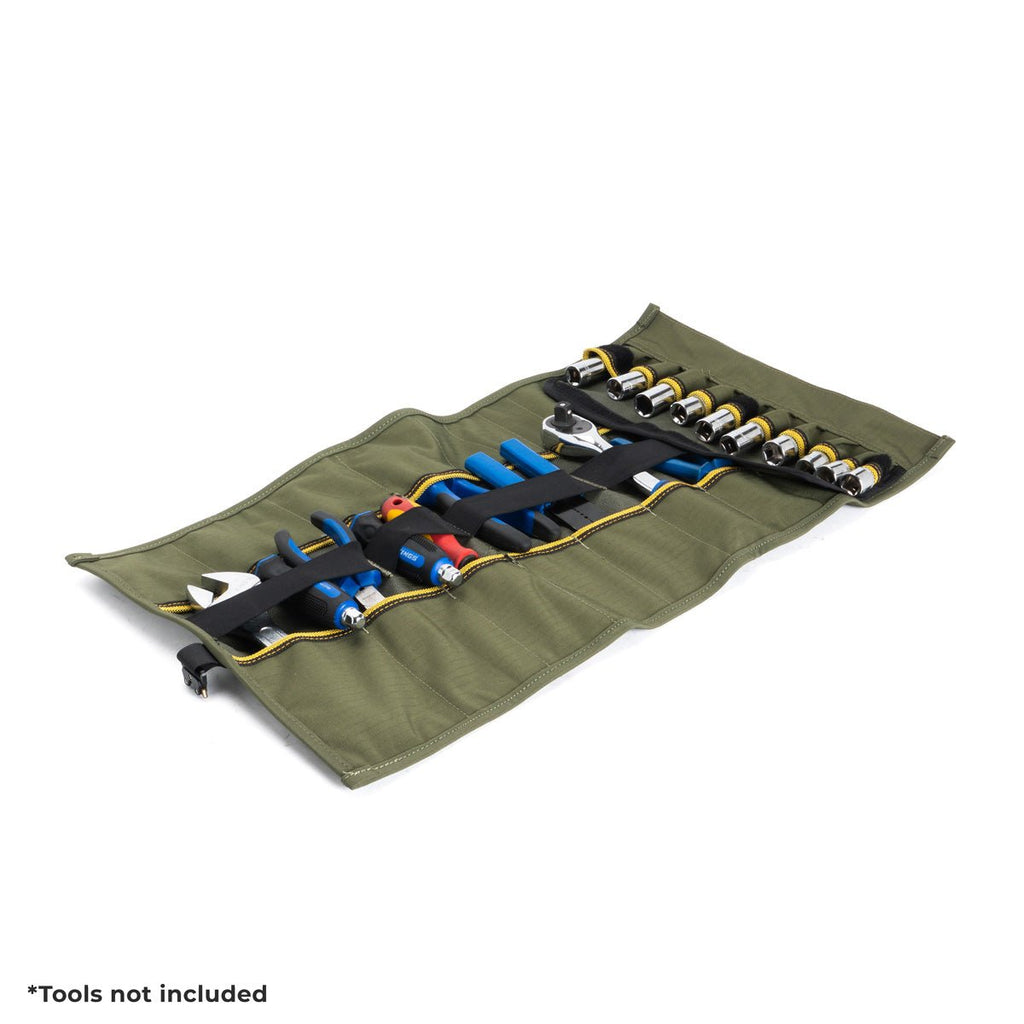 Rugged Xtremes DELUXE TOOL ROLL CANVAS 710 x 370mm GREEN/BLACK