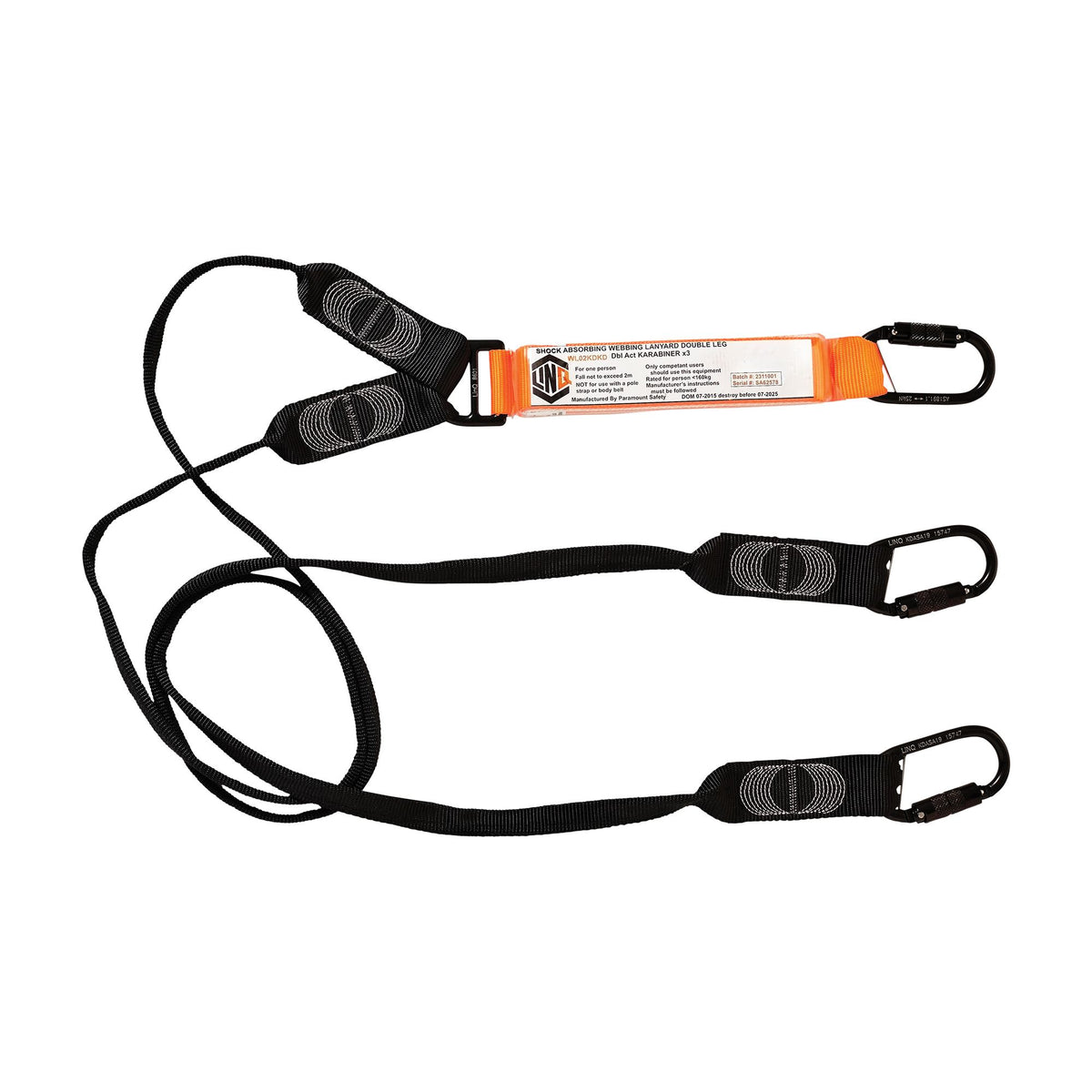 Double Leg Shock Absorbing Lanyard with Hardware - Lanyards