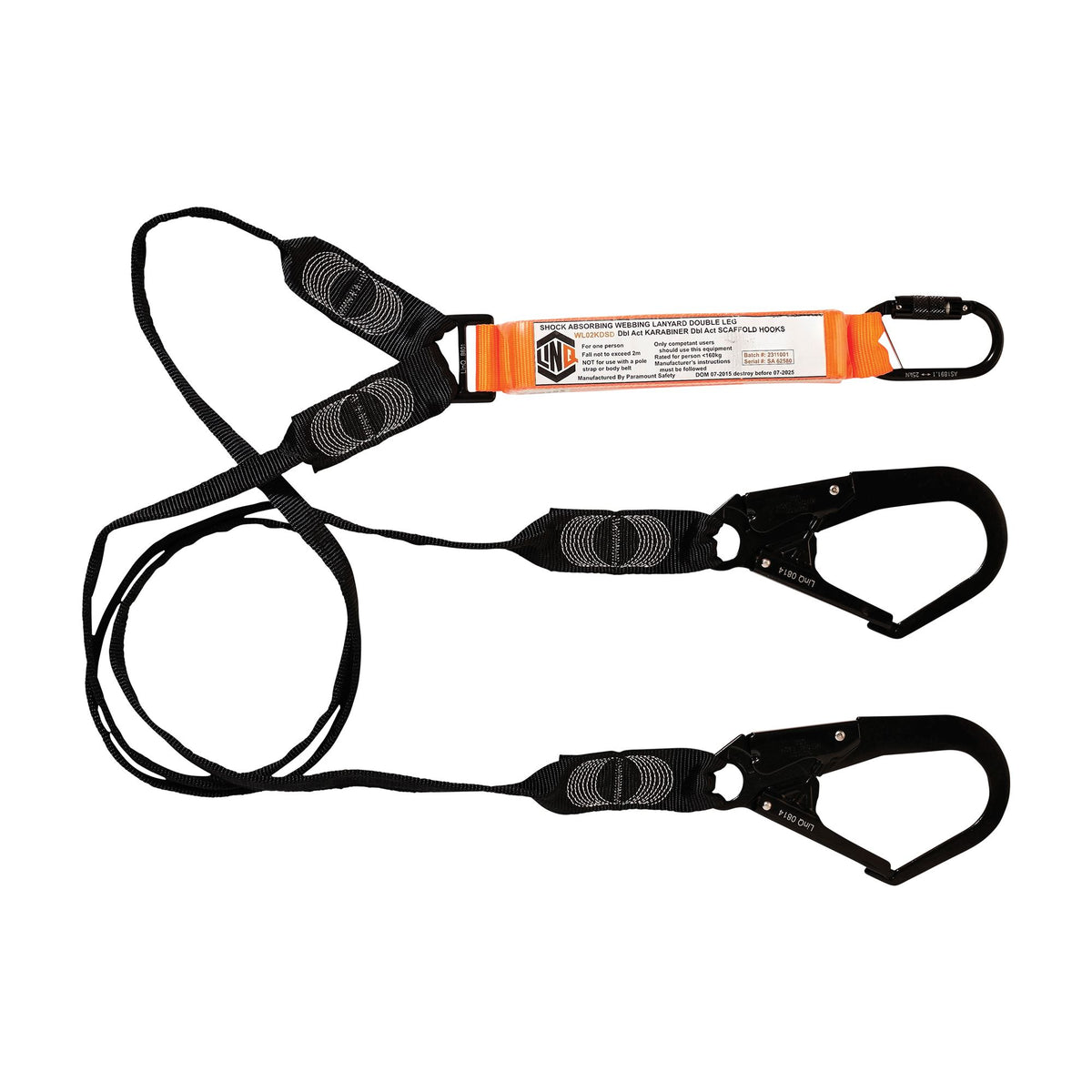 Elite Double Leg Shock Absorbing Webbing Lanyard With Hardware - Lanyards