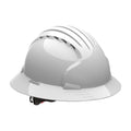Full Brim Vented Hard Hat White - Protective Headwear