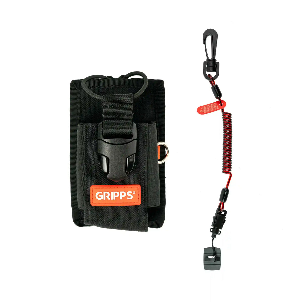 Adjustable Two-Way Radio Holster With Coil E-Tether And E-Catch | GRIPPS