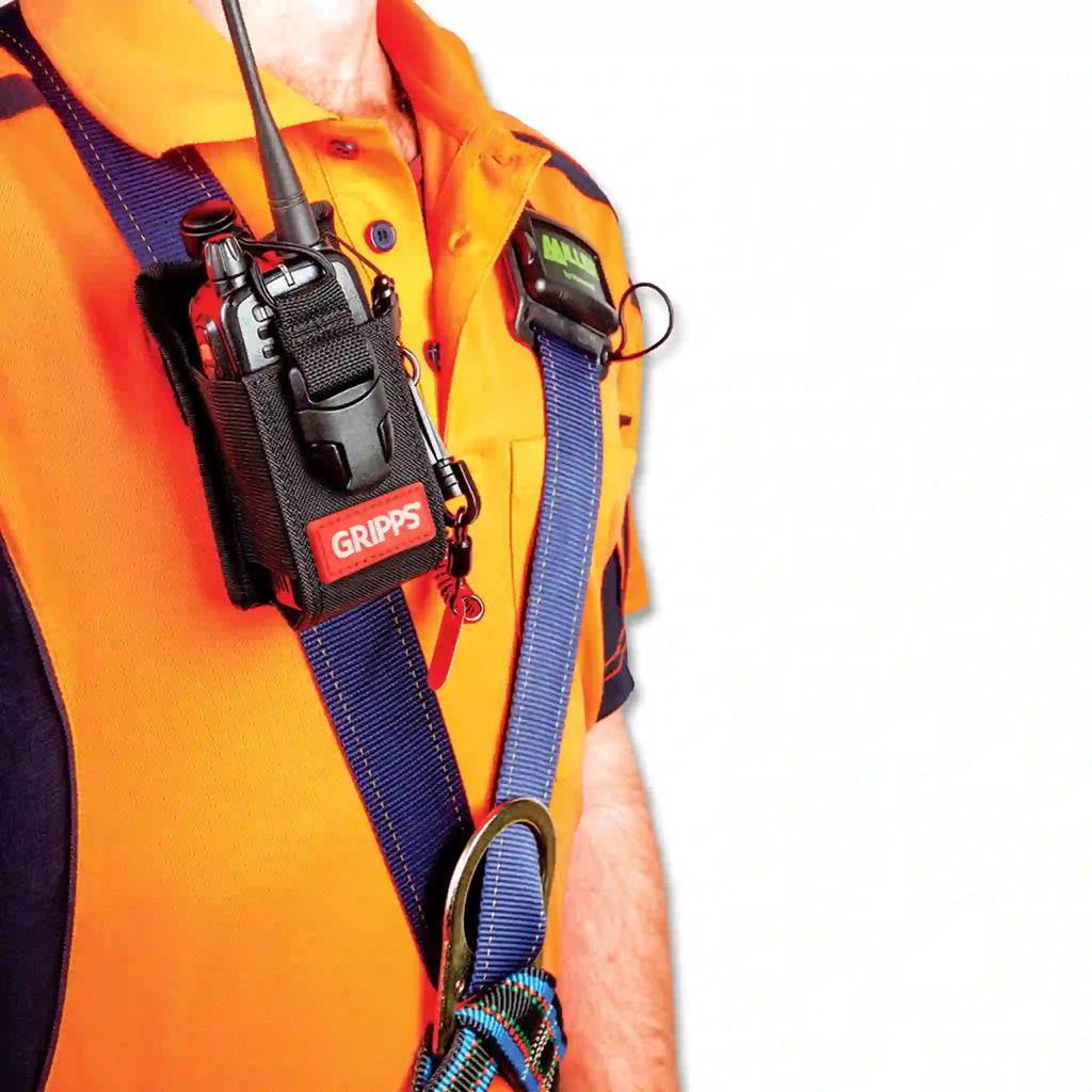 Adjustable Two-Way Radio Holster With Coil E-Tether And E-Catch | GRIPPS, view 4