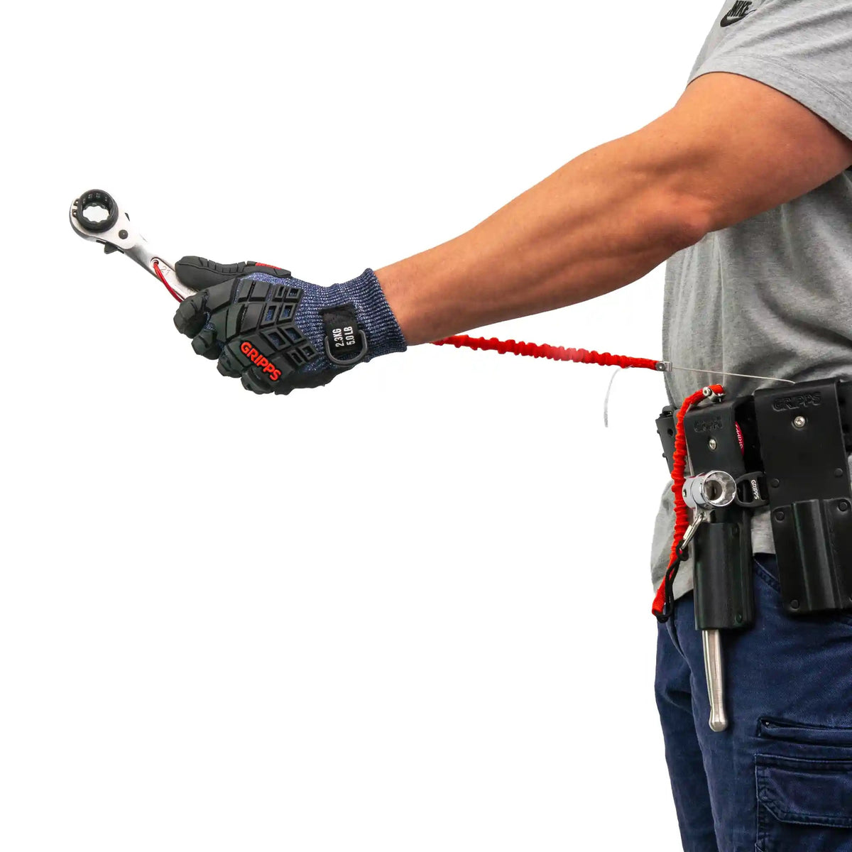 Leather Retractable Scaffold Ratchet Holster | GRIPPS