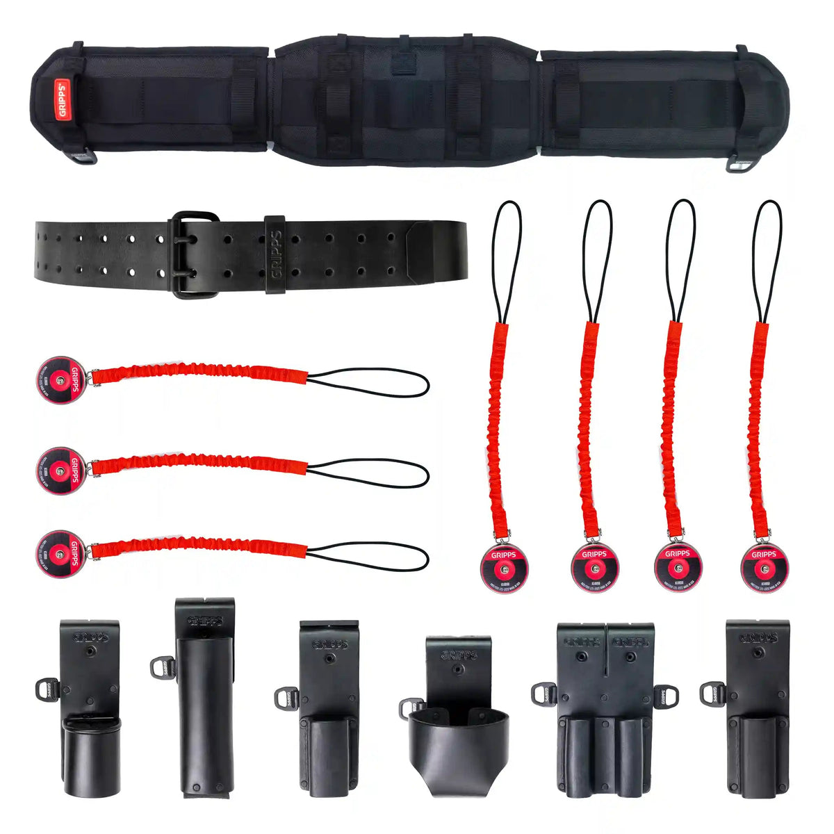 Scaffolders Kit - Leather 7 Tool Retractable with Back Support (Without Tools) | GRIPPS, view 3