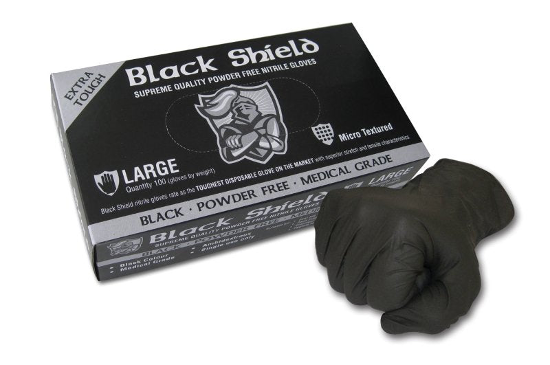 Heavy Duty Black Nitrile Gloves Box of 100 - Large - Safety Gloves