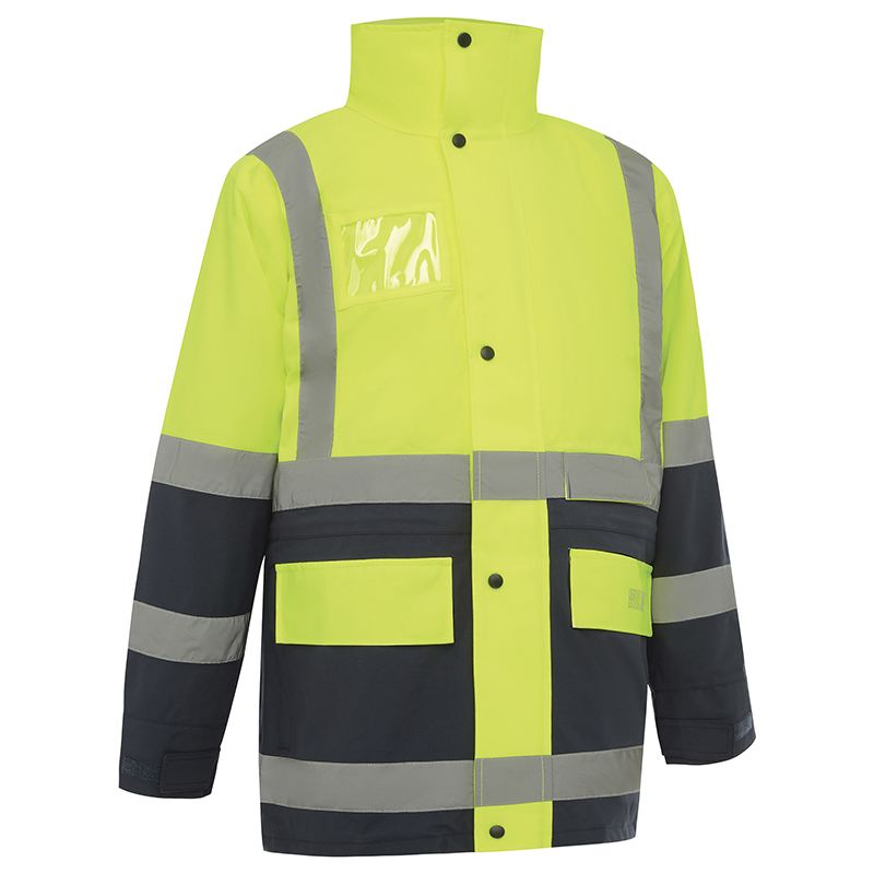 Hi Vis 2 Tone 5 In 1 Waterproof Biomotion Taped Jacket - Workwear