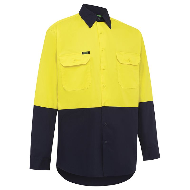 Hi Vis Lightweight Long Sleeve Adjustable Cuff Shirt - Workwear