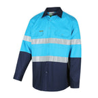 Hi Vis Lightweight Long Sleeve Adjustable Cuff Taped Shirt - Workwear