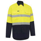 Hi Vis Lightweight Long Sleeve Adjustable Cuff Taped Shirt - Workwear