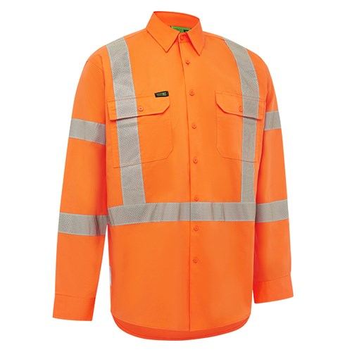 Hi-Vis Lightweight NSW Rail X-Back Breathable Biomotion Taped Shirt - Workwear