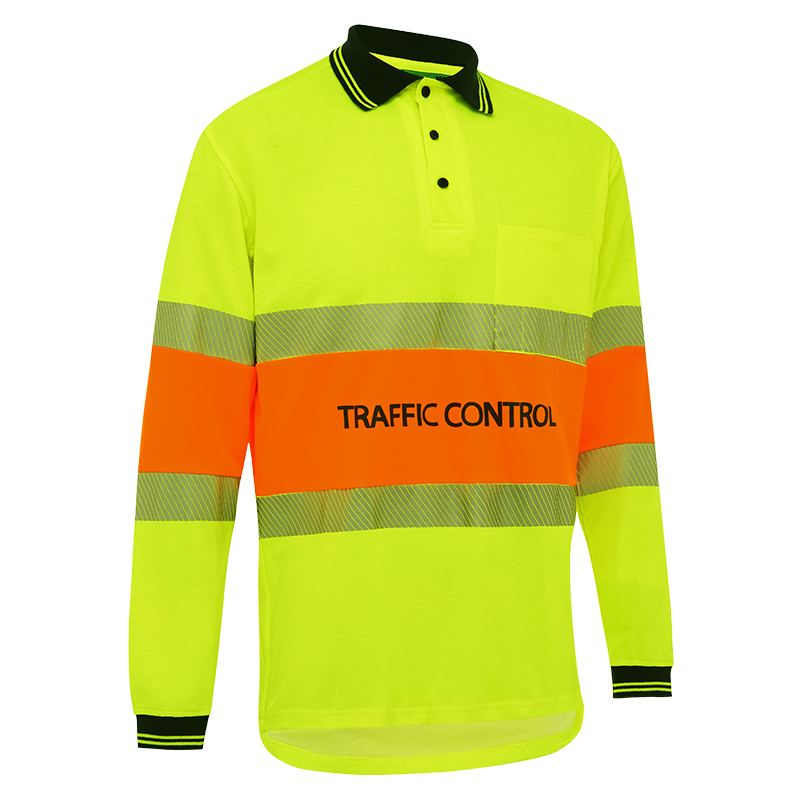 Hi Vis Traffic Control Long Sleeve Polo - Technical