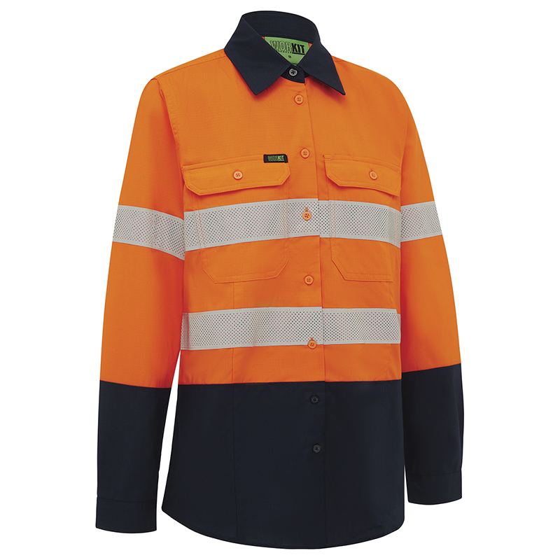 Hi Vis Women's 2 Tone Lightweight Ripstop Shirt - Workwear