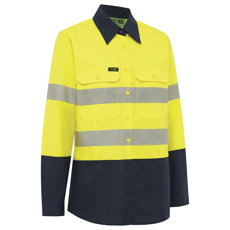 Hi Vis Women's 2 Tone Lightweight Ripstop Shirt - Workwear