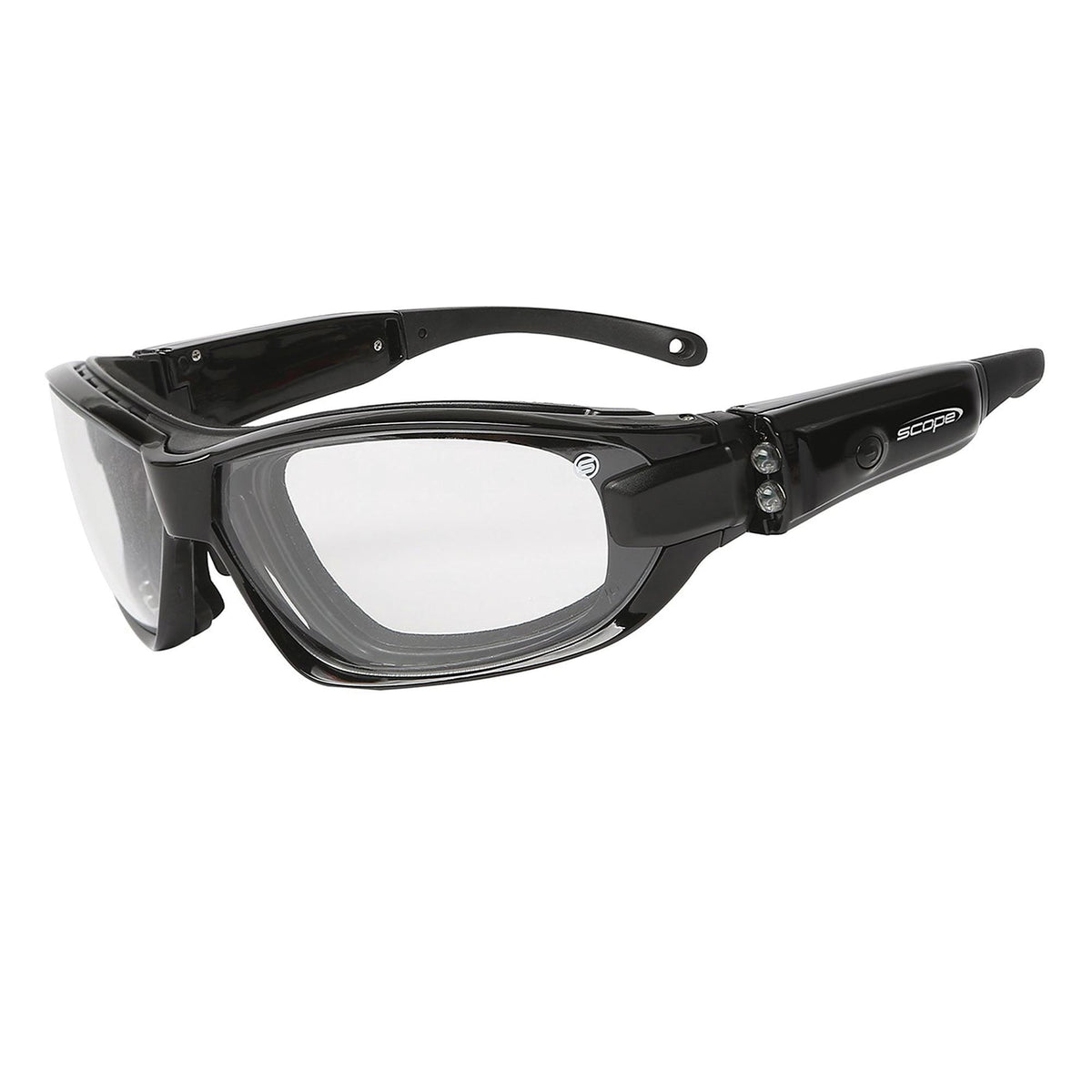 LED Safety Glasses Black Frame Clear Lens - Eye Protection