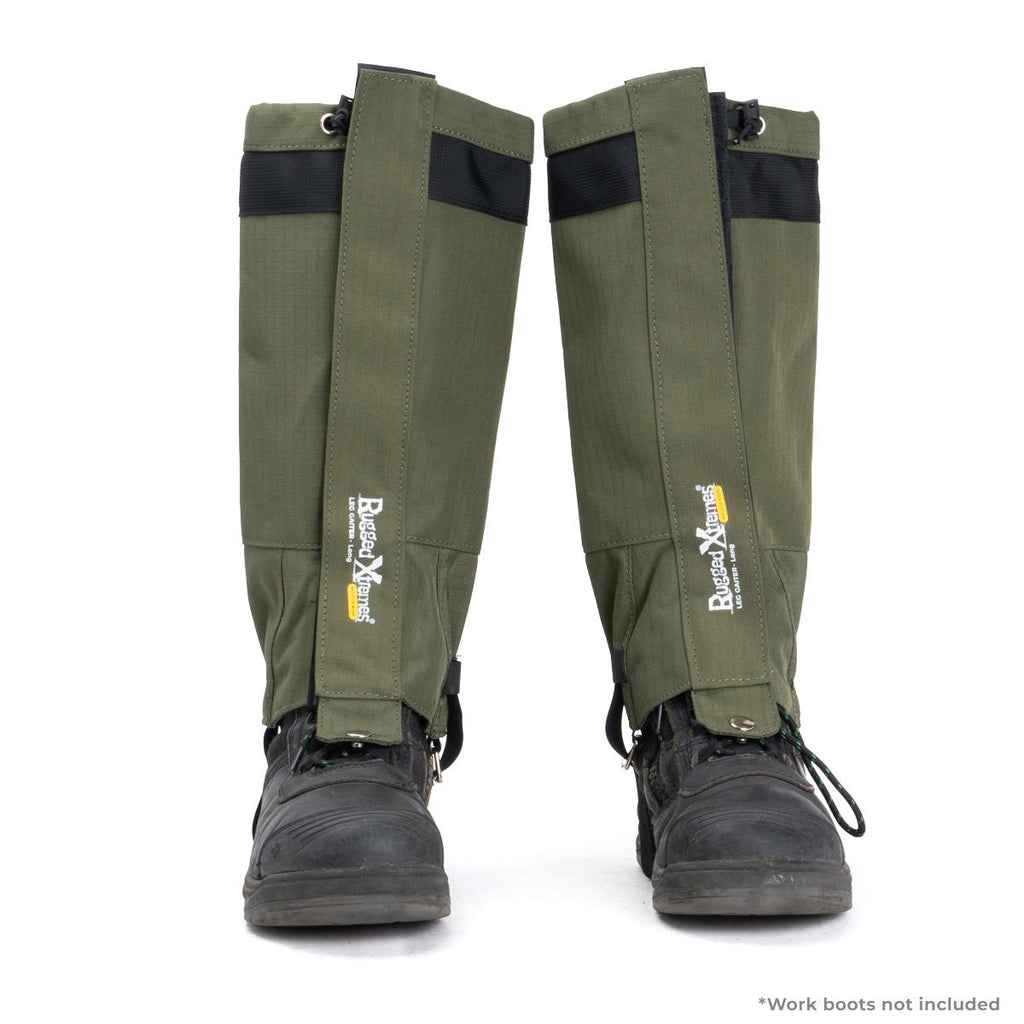 Rugged Xtremes LEG GAITERS LONG 380mm GREEN CANVAS