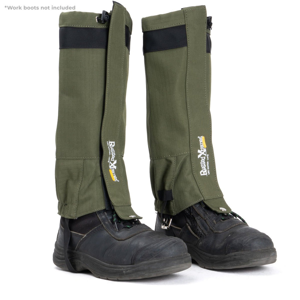 Rugged Xtremes LEG GAITERS LONG 380mm GREEN CANVAS
