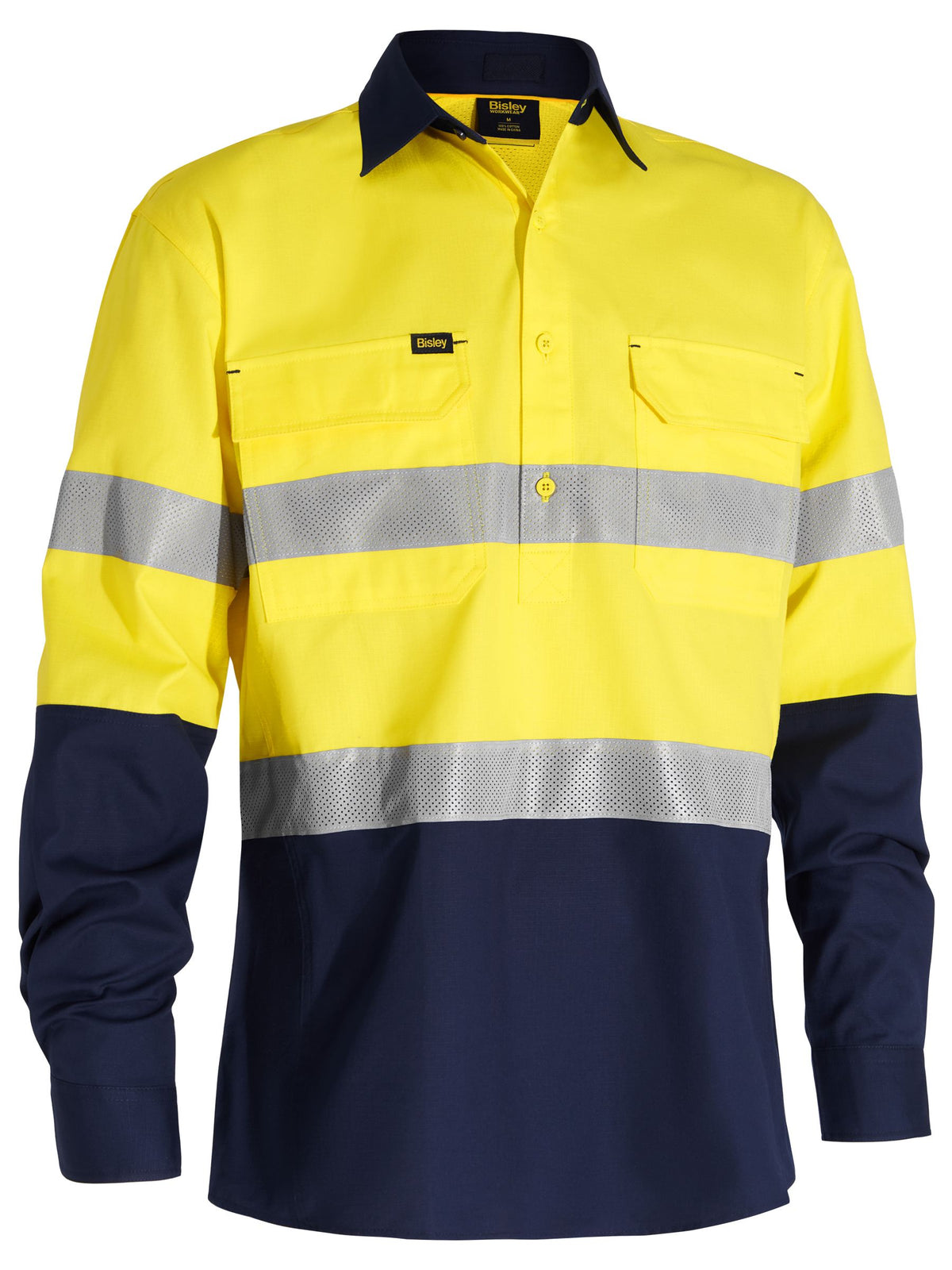 Men's Closed Front Taped Hi Vis Ripstop Shirt - Men's