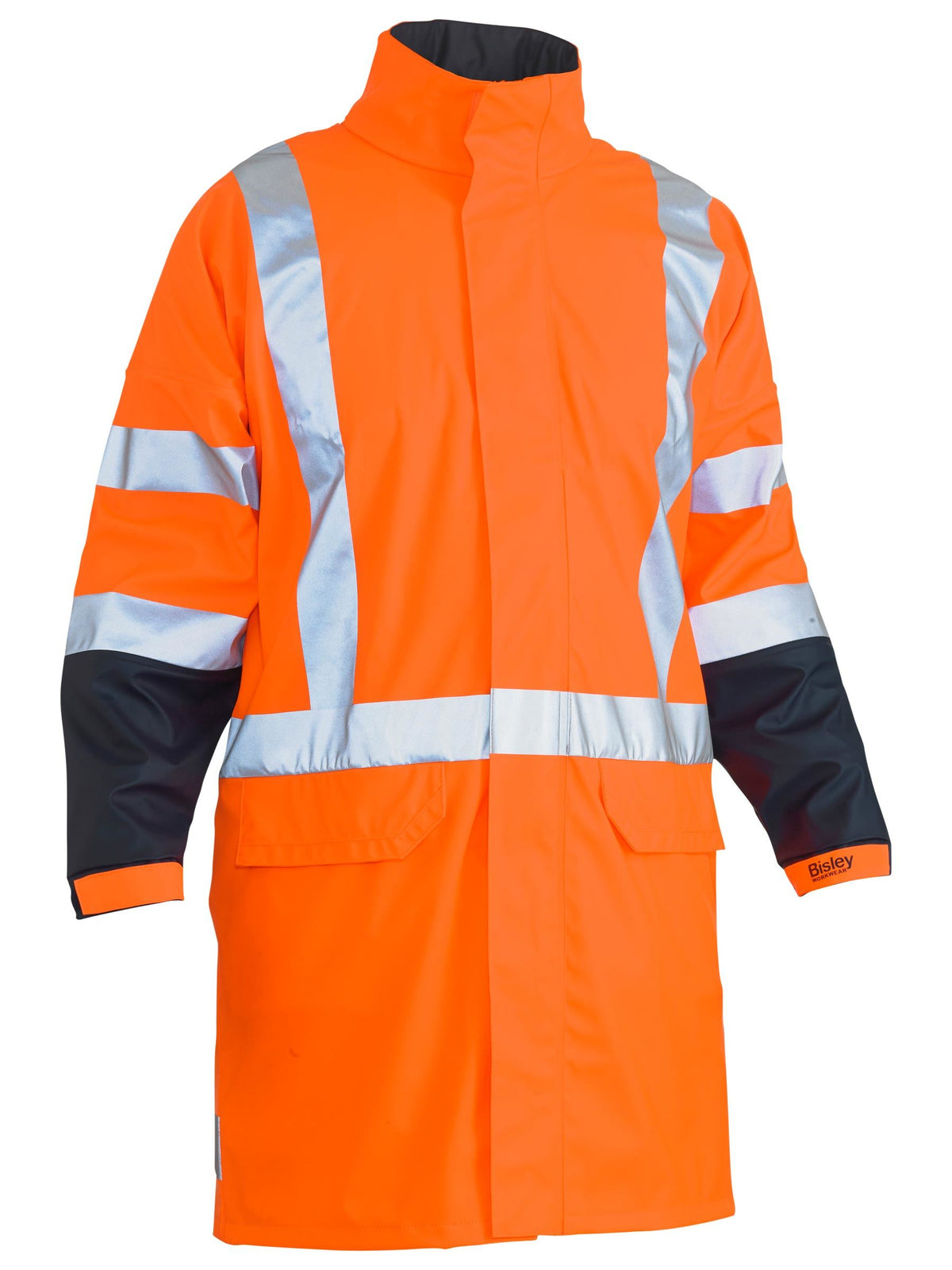 Men's Taped Hi Vis Stretch PU Rain Coat - Men's