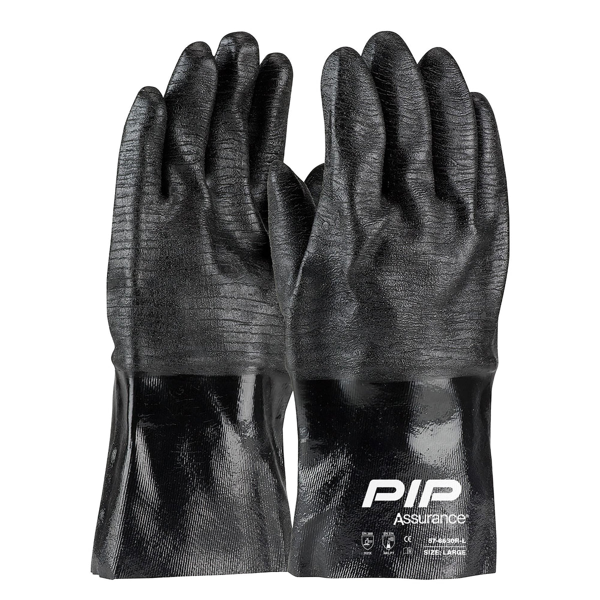 Neoprene Coated Gloves with Interlock Liner 12 Inch Large - Hand Protection