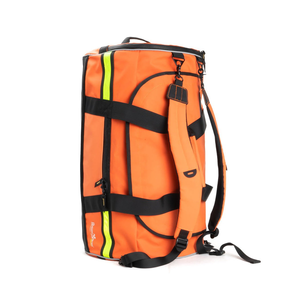Rugged Xtremes OFFSHORE DUFFLE WITH BACKPACK STRAPS 650 x 370mm 70ltr ORANGE 2.2kg NEW 2024