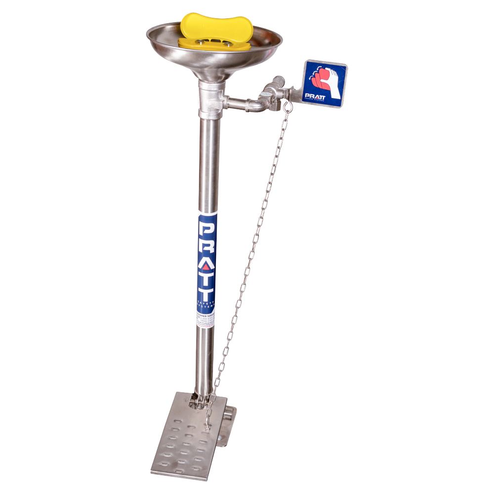 Pedestal Mounted Eye and Face Wash with Bowl and Foot Treadle - Emergency Showers & Eyewash