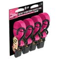 Pink Ratchet Tie Down with S Hook 4 Pack - Lifting