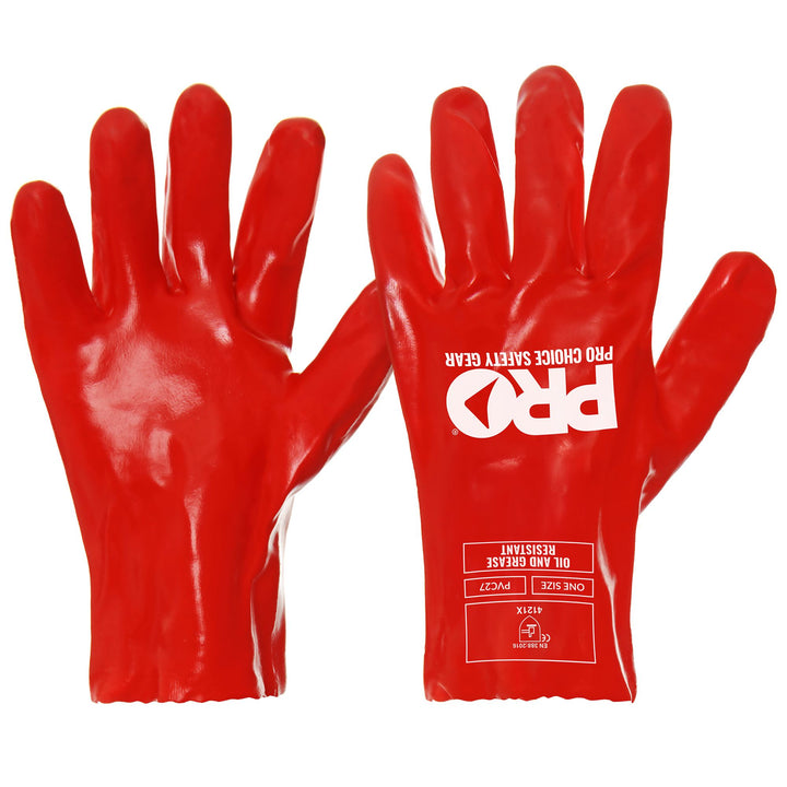 27cm Red PVC Gloves Large | PIP