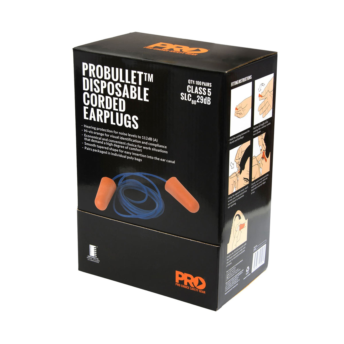Probullet Disposable Earplugs Corded (100 Pairs) | PIP, view 2