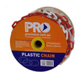 Red and White Safety Chain 8mm x 25m - Site Safety
