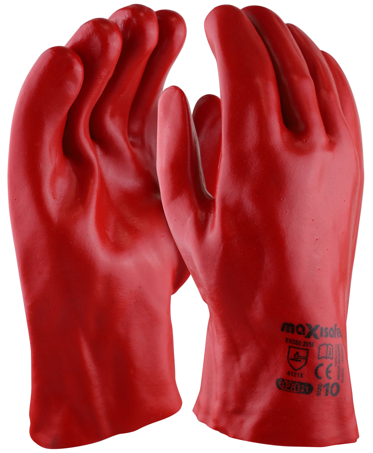 Red PVC Gauntlet Glove - Safety Gloves