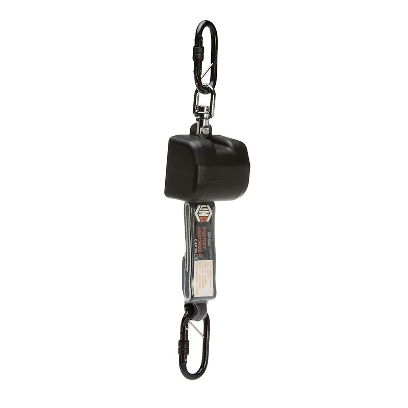 Self Retracting 2.5m Webbing Lanyard with Two Screw Gate Karabiners - Self Retracting Lifelines