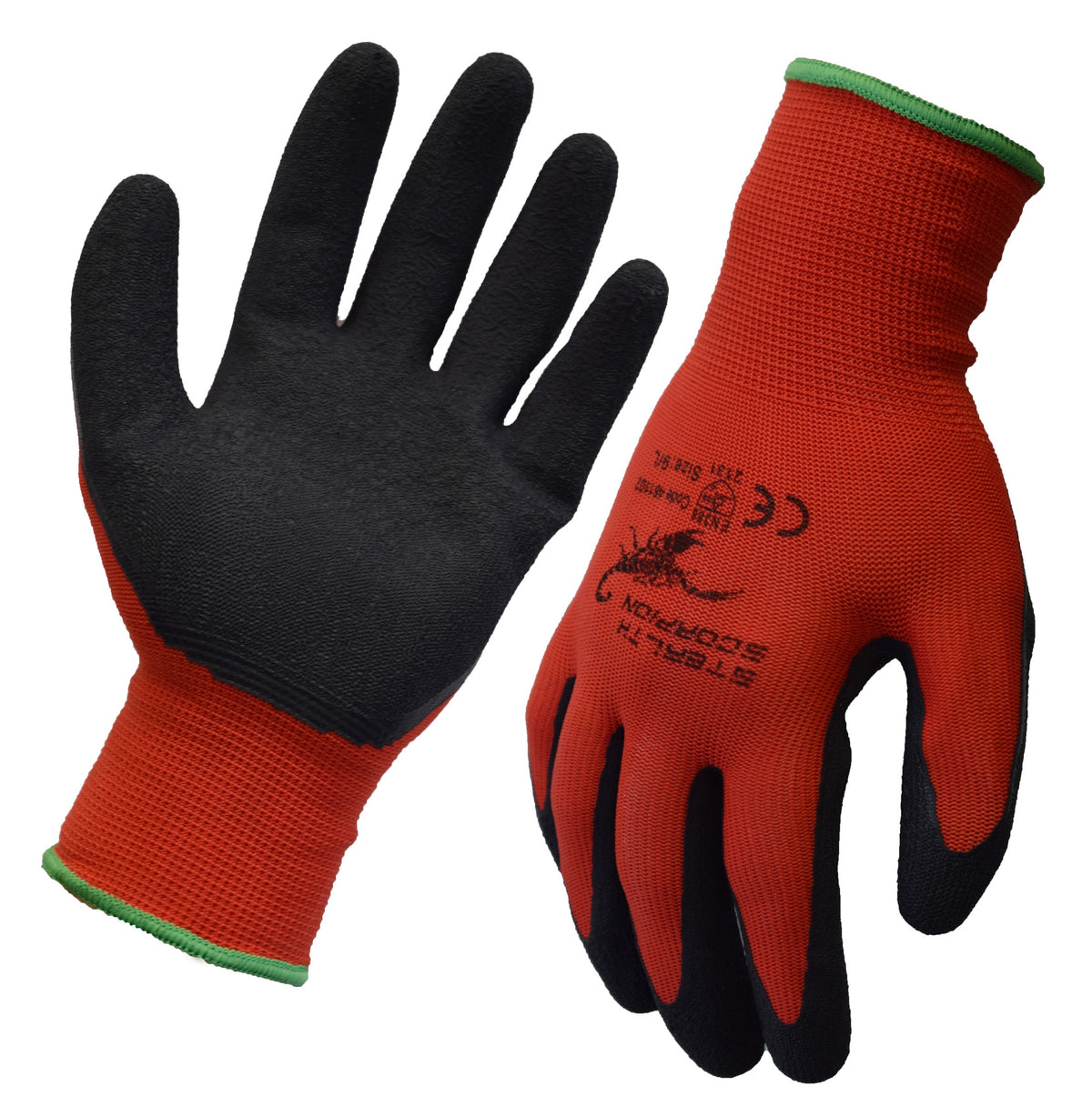Stealth Scorpion Gloves Latex Palm Red/Black