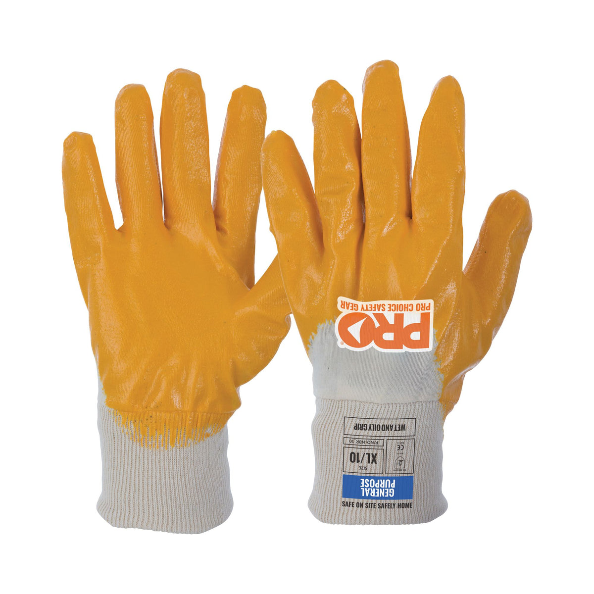 Super-Lite Orange 3/4 Dipped Gloves - Hands