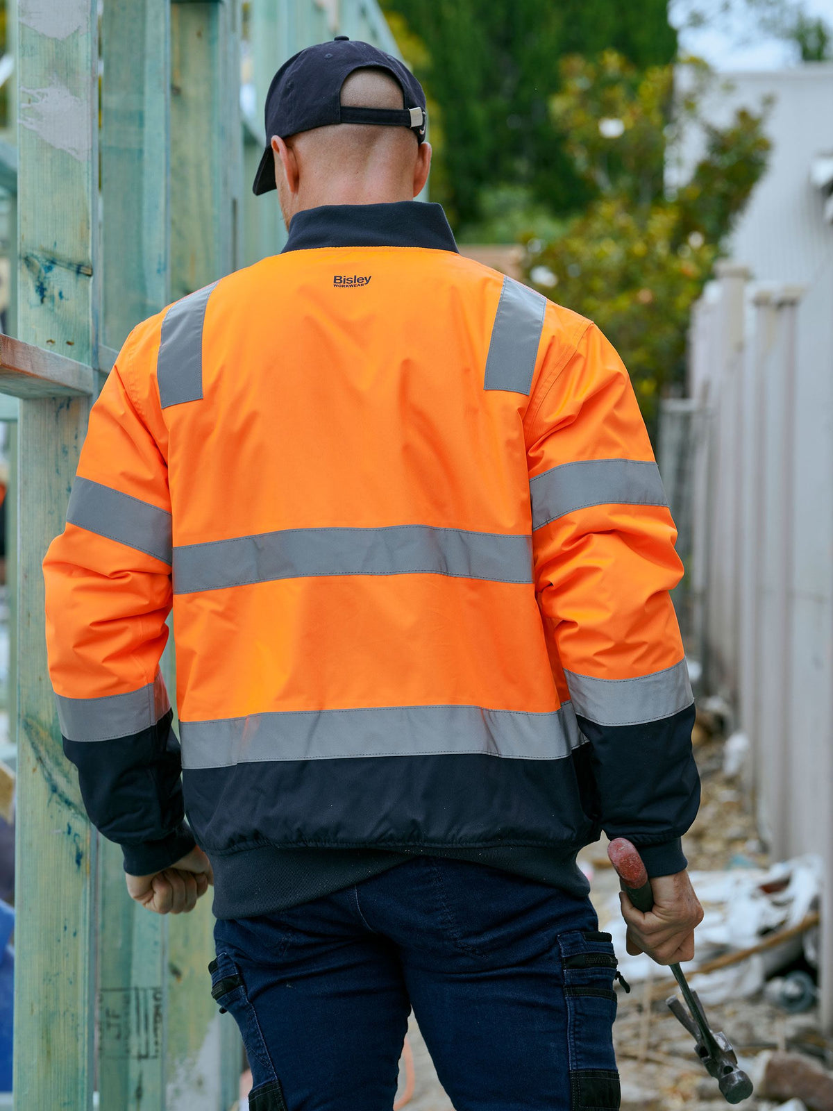 Taped Hi Vis Bomber Jacket with Padded Lining - Men's