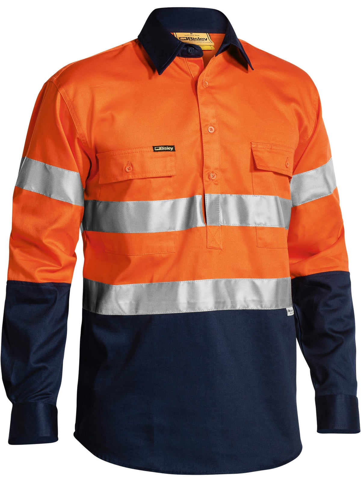 Taped Hi Vis Closed Front Drill Shirt - Men's
