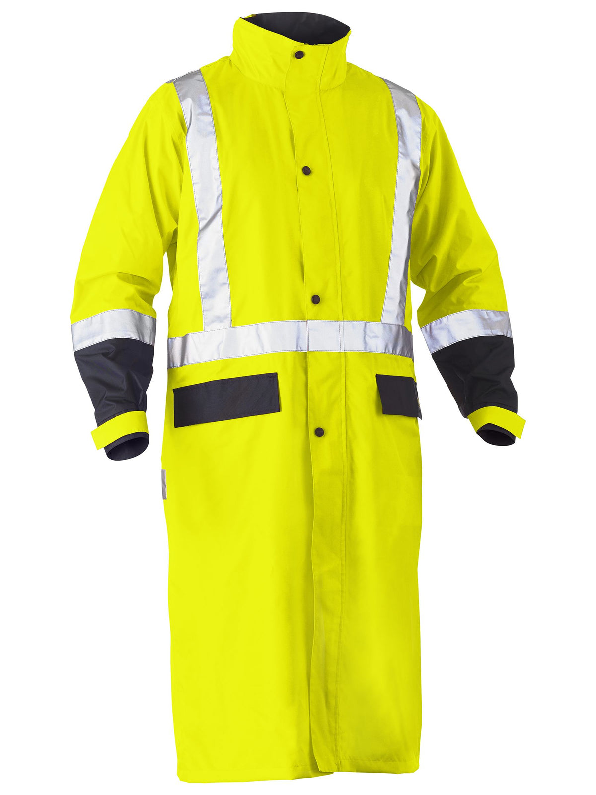 Taped Hi Vis Long Rain Coat - Men's