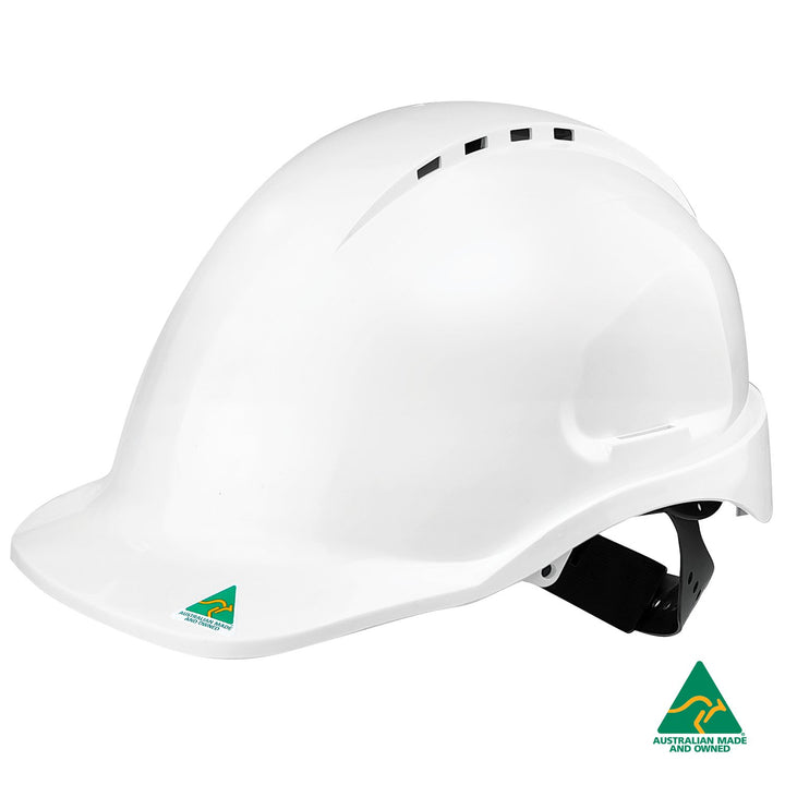 Vented Hard Hat with Sliplock Harness - Safety Equipment