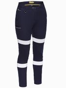 Women's Stretch Cotton Pants with Reflective Tape - Women's