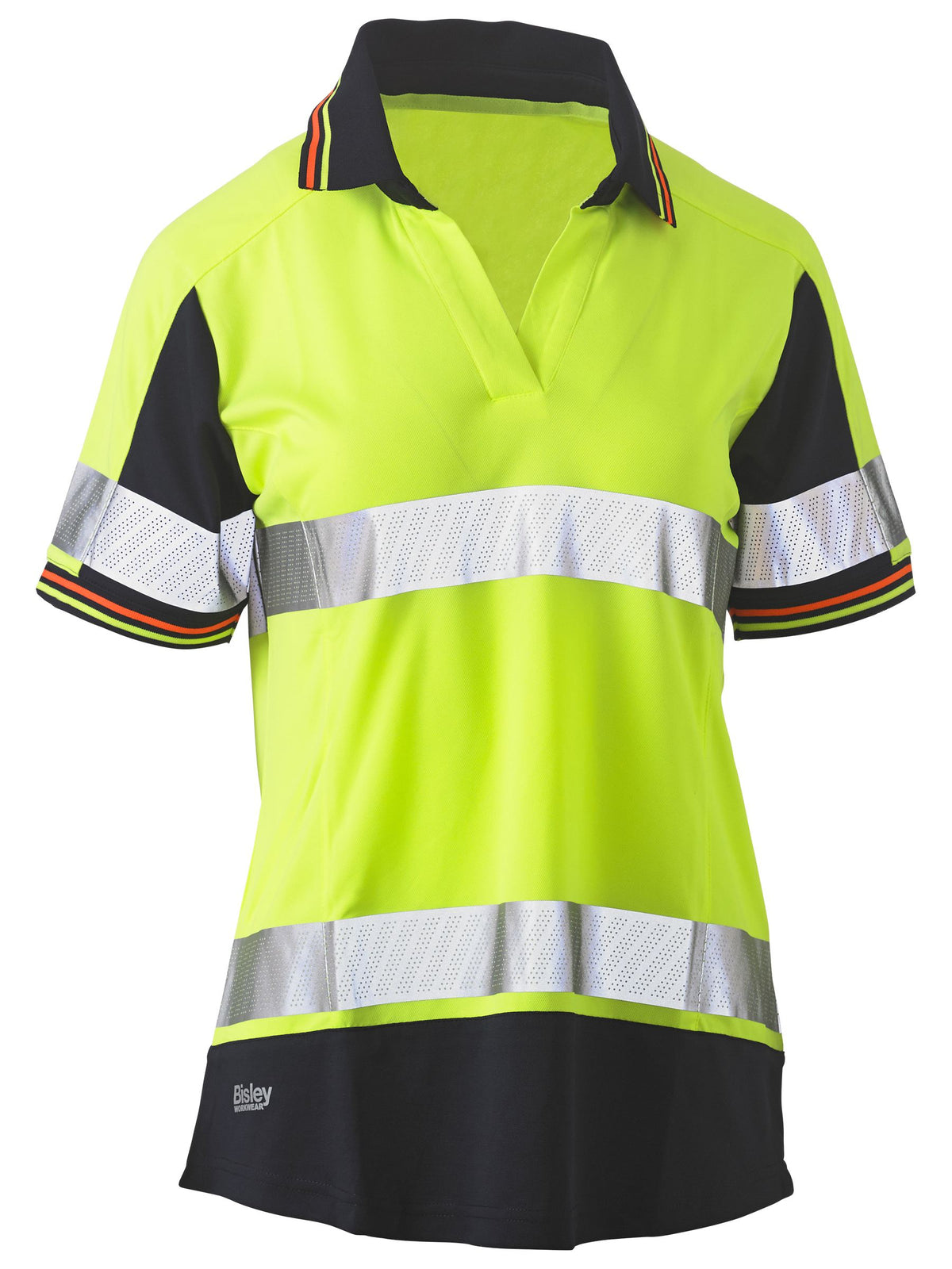 Women's Two Tone Hi Vis V-Neck Polo - Women's
