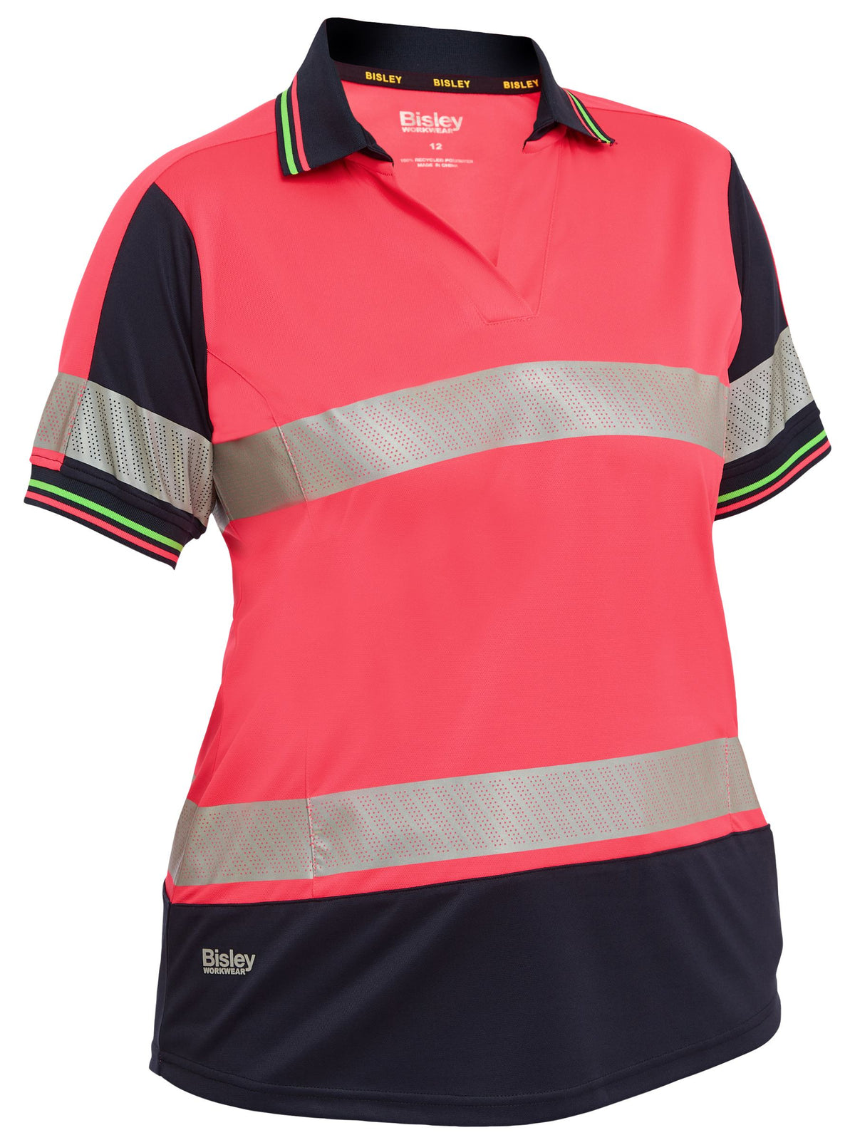Women's Two Tone Hi Vis V-Neck Polo - Women's